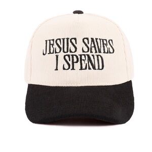 Zenana Outfitters Cream and Black Statement Cap